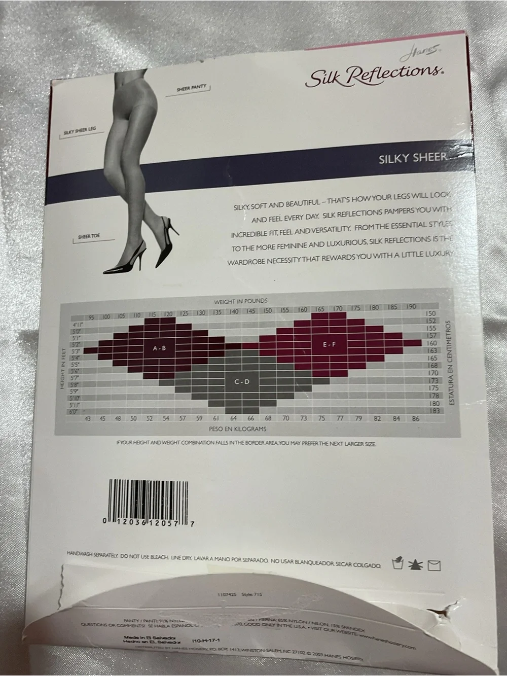 Hanes Silk Reflections Silky Sheer Pantyhose - Black